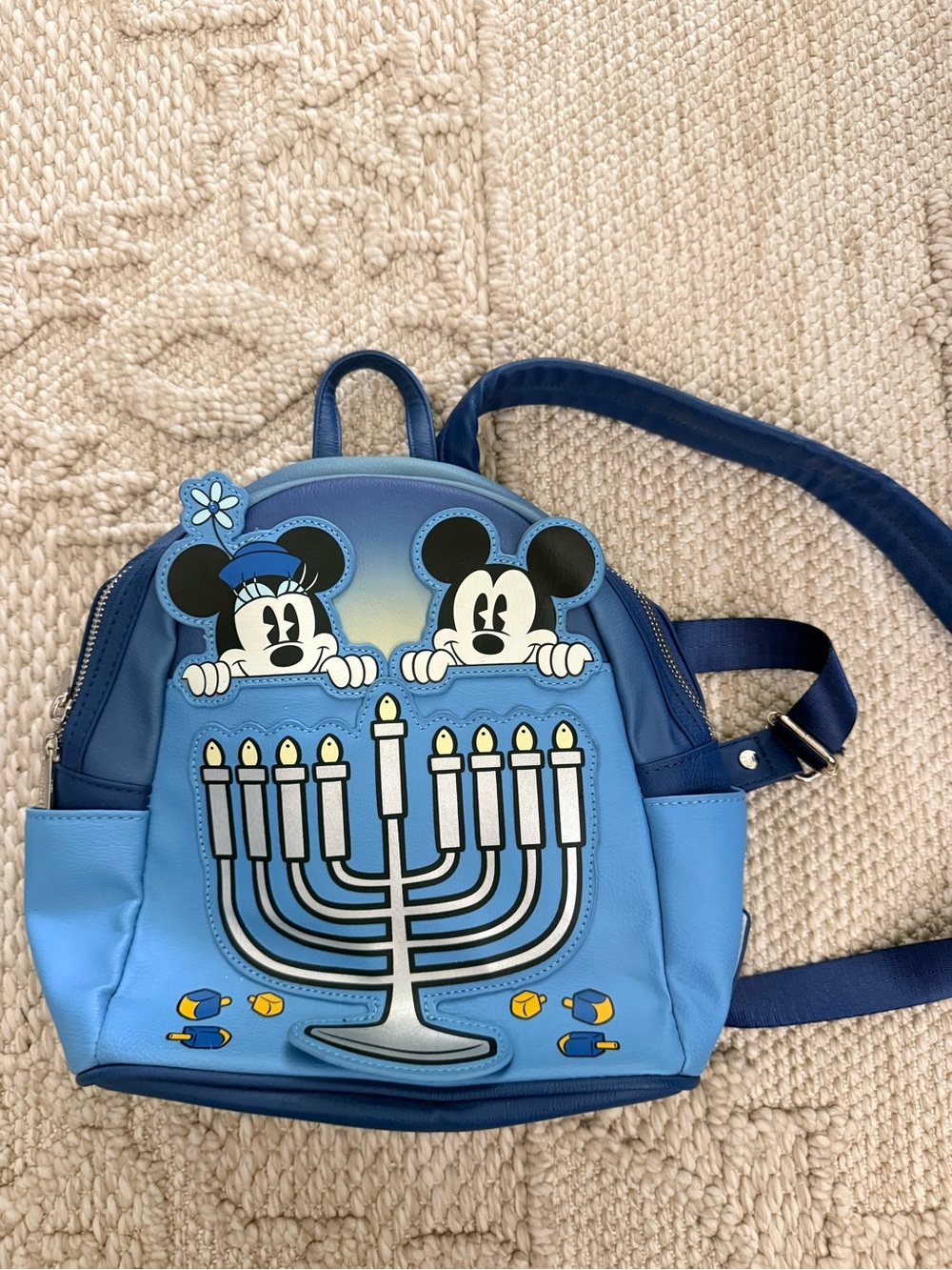 Loungefly Disney Parks Mickey Minnie Mouse Hanukkah Light Up Mini Backpack